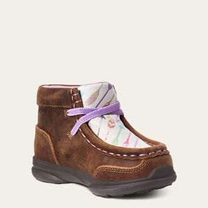 Ariat Kids/Girls/Toddler Brown/Purple Lil' Stompers Addison Boot/Bootie | NEW💘
